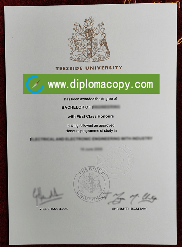 Buy fake Teesside University diploma