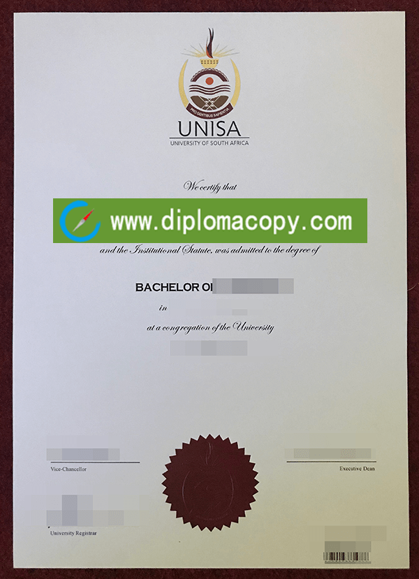 UNISA diploma sample