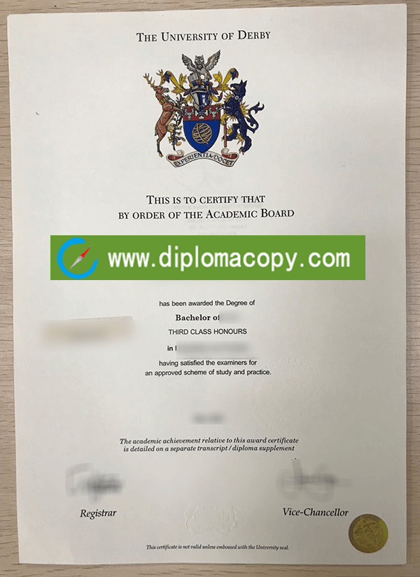 Buy fake University of Derby degree