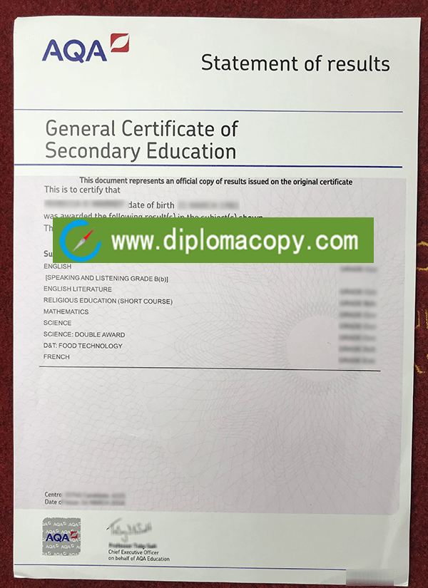 AQA Level certificate