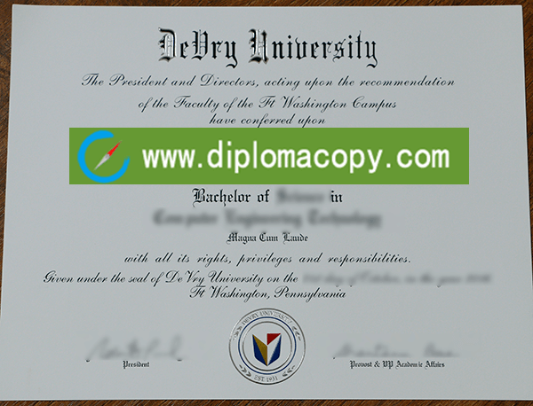 Buy fake DeVry University diploma