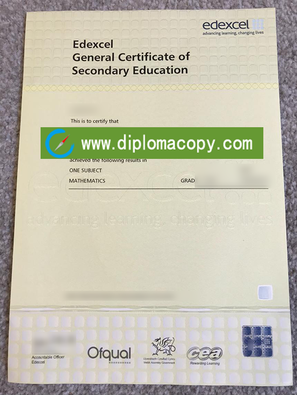 buy Edexcel GCSE fake certificate