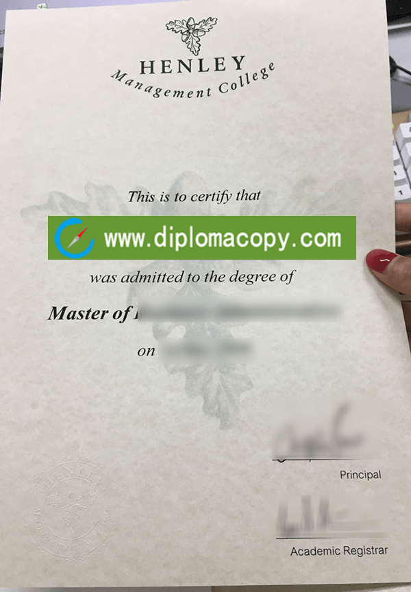 Buy Henley Management College fake diploma