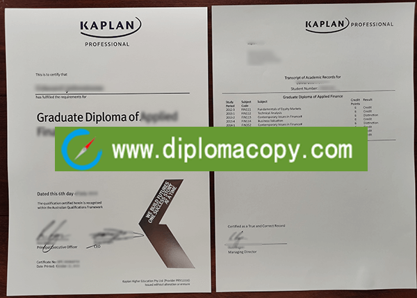 Buy fake Kaplan diploma and transcript in Australia