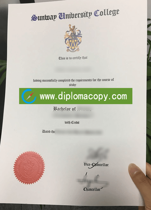 order Sunway University diploma