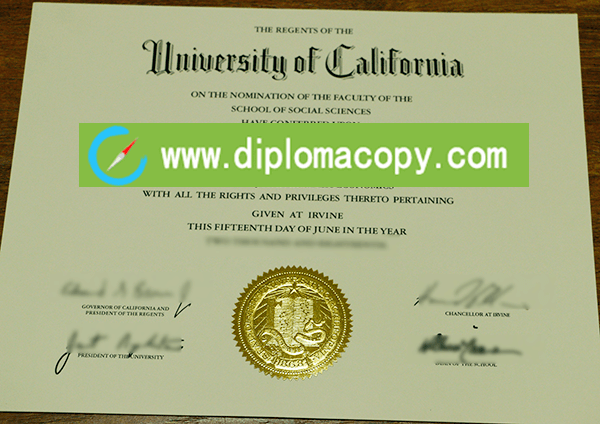 UC Irvine diploma sample