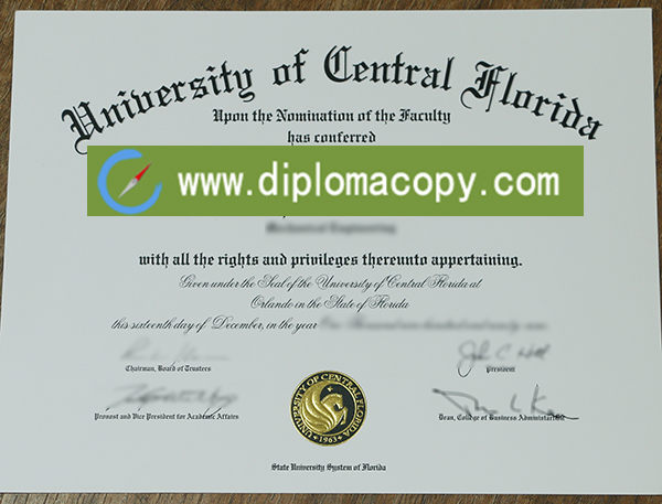 UCF fake diploma sample