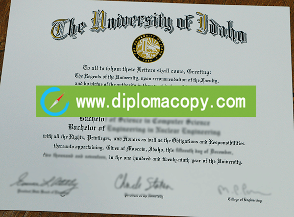 Buy fake University of Idaho diploma