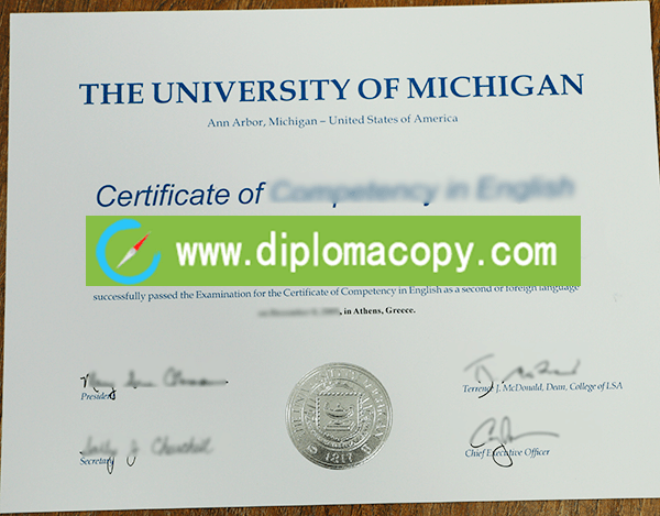 Buy fake University of Michigan certificate