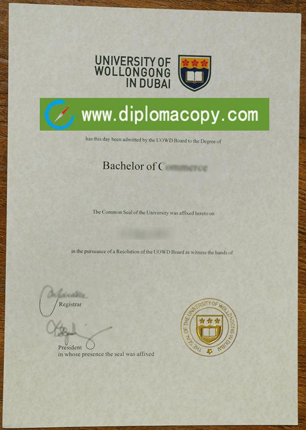 UOWD diploma