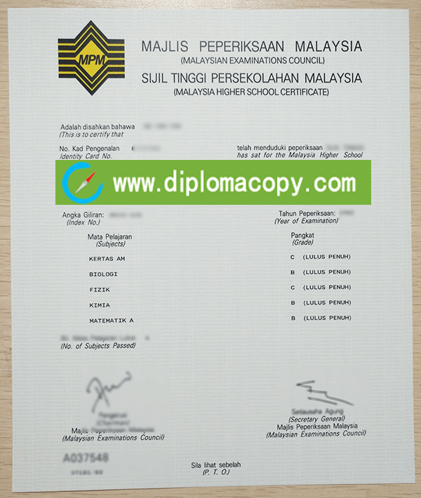 order Malaysia MPM degree