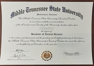 MTSU degree certificate