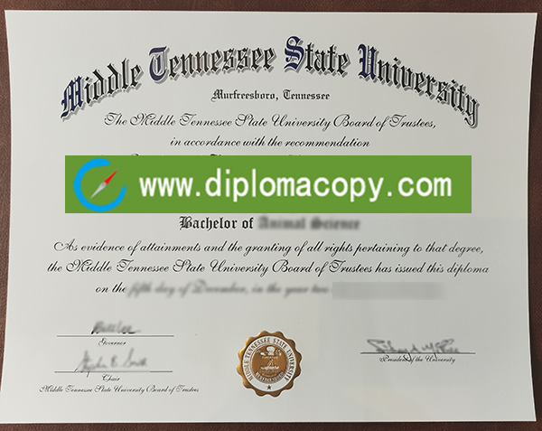 MTSU diploma