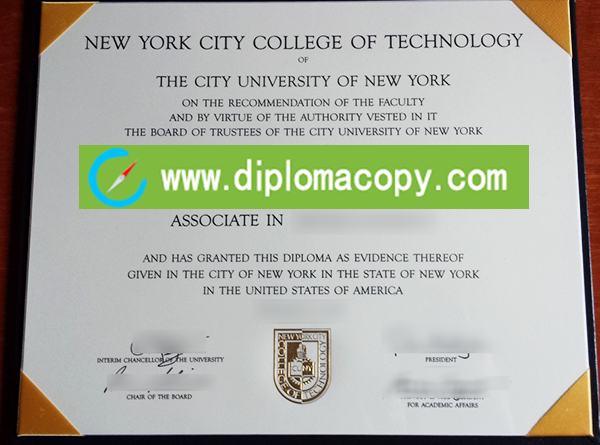 New York City College of Technology diploma from CUNY
