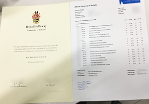 Royal Holloway university diploma, Royal Holloway official transcript