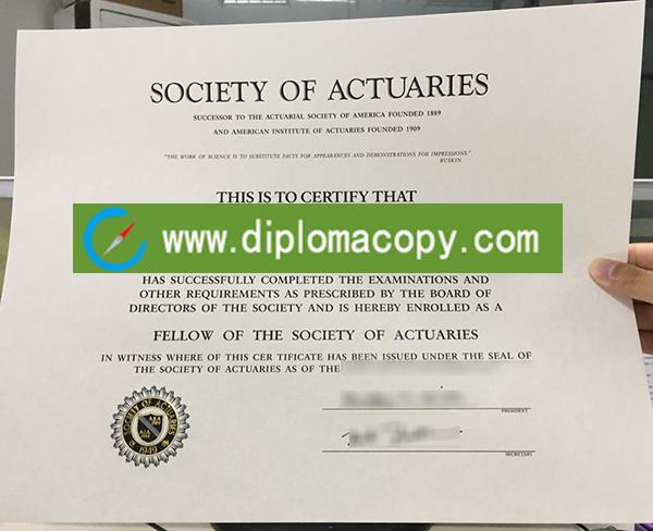 Buy fake Society of Actuaries certificate