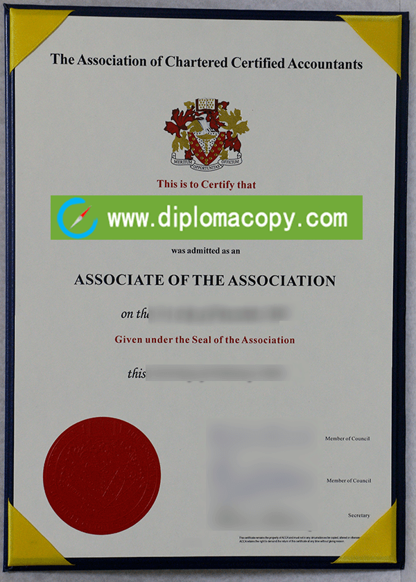 ACCA certificate sample