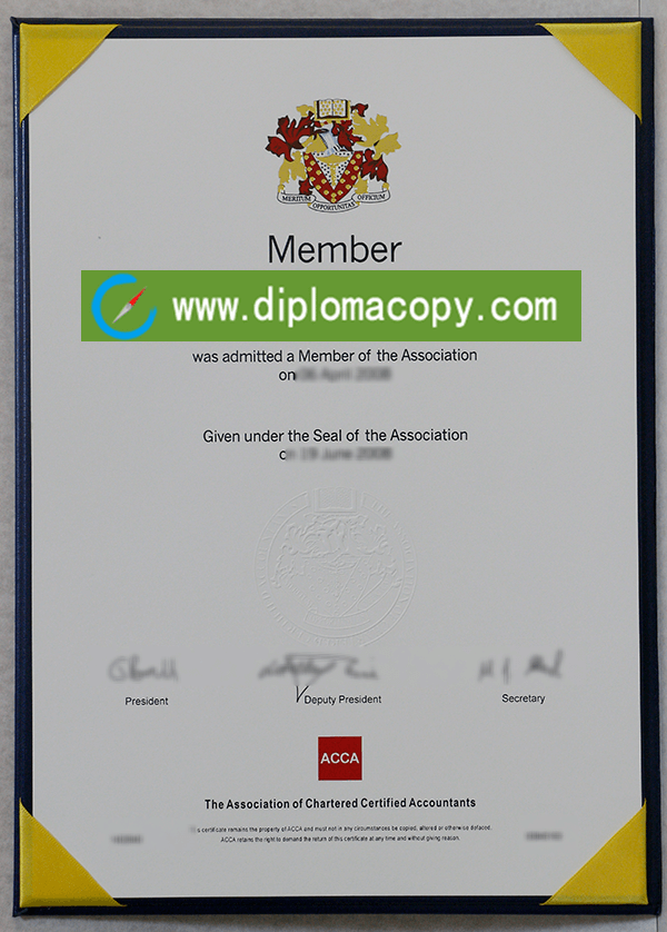 ACCA certificate sample