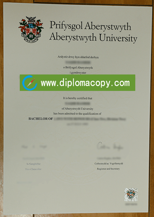 Aberystwyth University diploma certificate