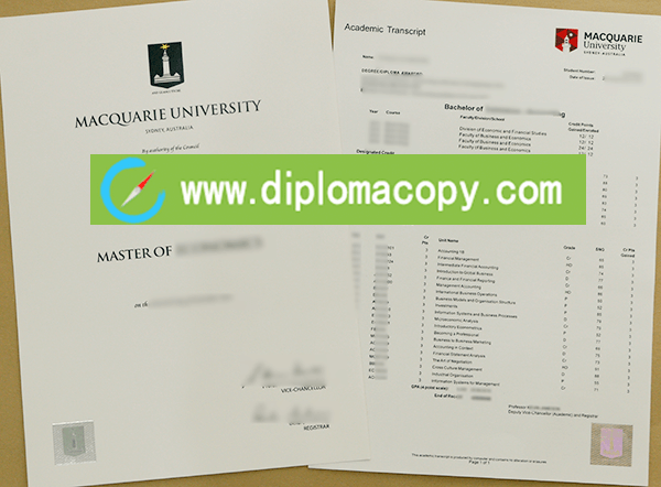 Macquarie University Diploma and Transcript