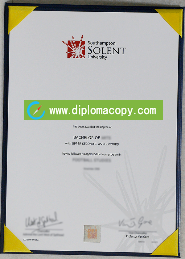 Buy fake Southampton Solent University diploma