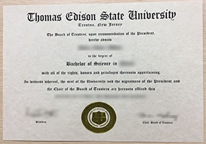 Thomas Edison State University diploma certificate