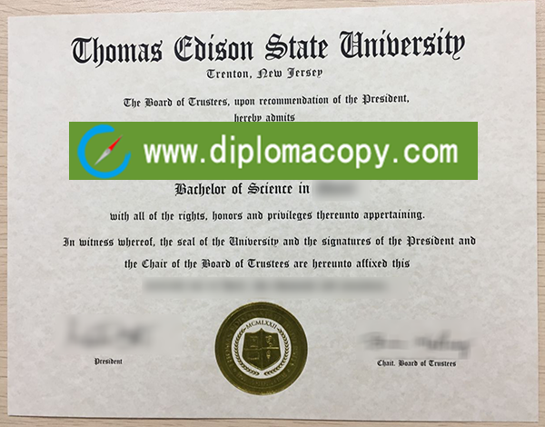 Thomas Edison State University diploma certificate