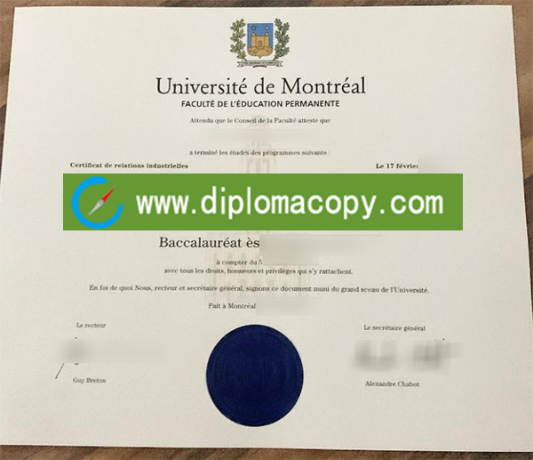 University of Montreal diploma, buy fake Université de Montréal degree