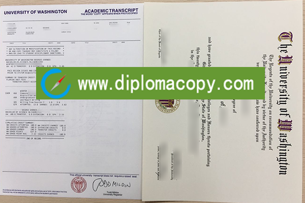 order University of Washington diploma and transcript