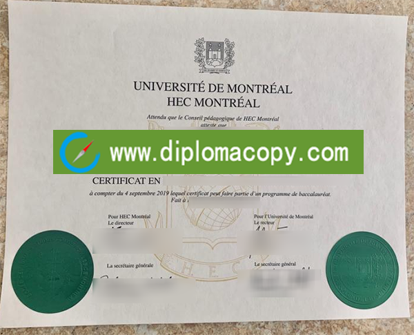 HEC Montréal diploma, buy fake HEC Montréal degree