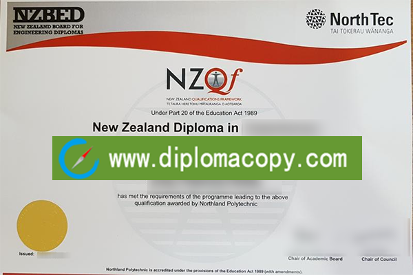 Northland Polytechnic diploma, NorthTec fake certificate sample
