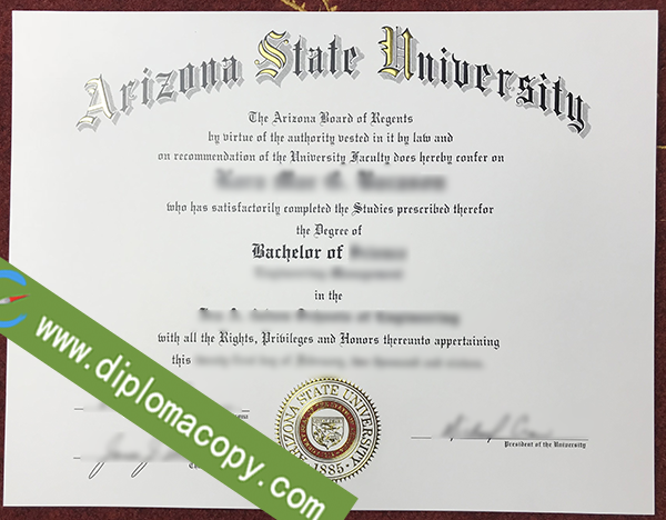 Arizona State University diploma, ASU fake degree