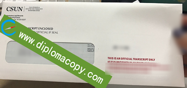 California State University Northridge envelope, CSUN fake transcript envelope