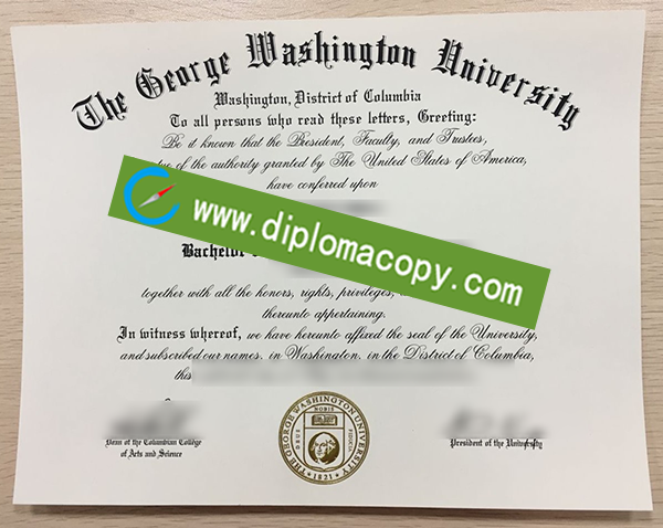 George Washington University diploma, GWU fake degree