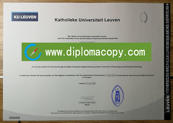 Katholieke Universiteit Leuven diploma, KU Leuven degree