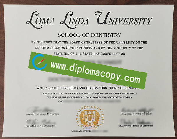 Loma Linda University diploma