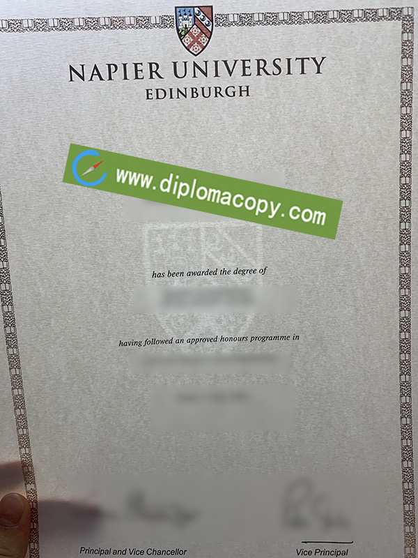 Napier University Edinburgh diploma watermark