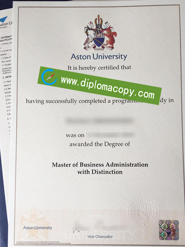 Aston University fake degree, Aston University diploma