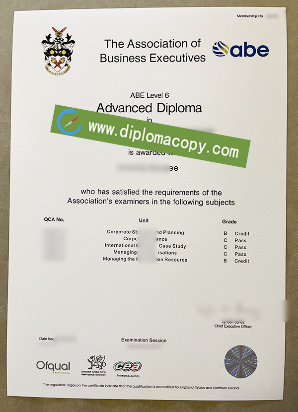 Association of Business Executives certificate, ABE fake certificate