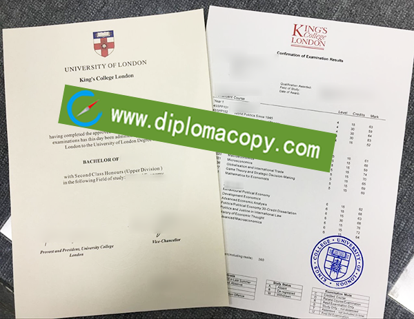 KCL fake diploma, KCL fake transcript