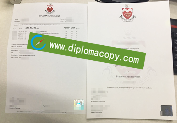 Middlesex University fake diploma, Middlesex University fake transcript