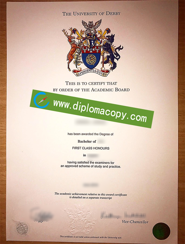 University of Derby degree, University of Derby fake diploma