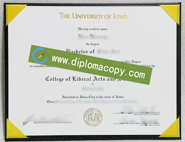 University of Iowa diploma, University of Iowa fake degree