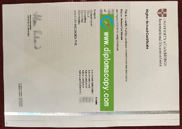 Cambridge HSC Certificate, buy fake certificate