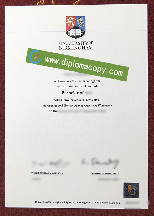 University of Birmingham fake diploma, Birmingham University degree