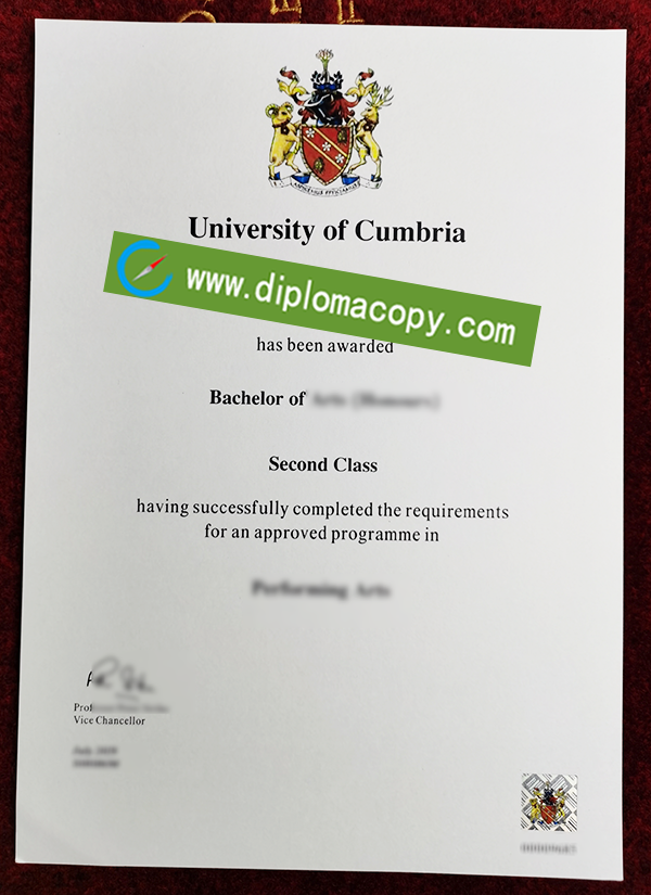 University of Cumbria degree, University of Cumbria fake diploma