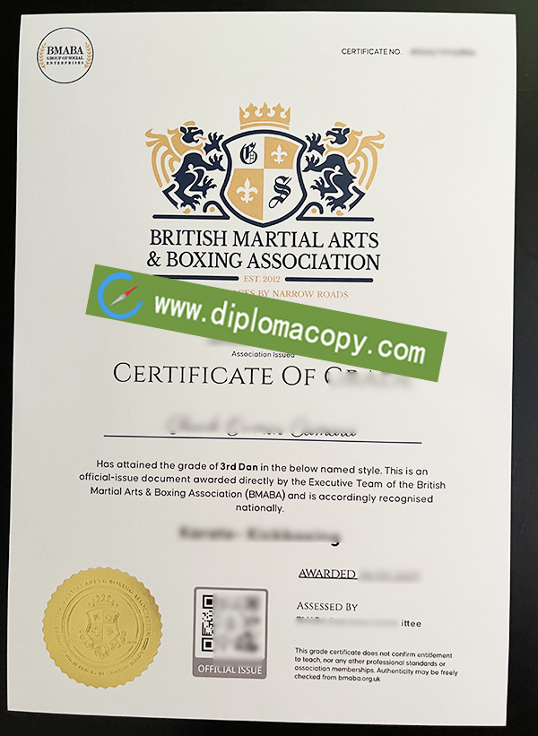 British Martial Arts & Boxing Association diploma, fake BMABA degree