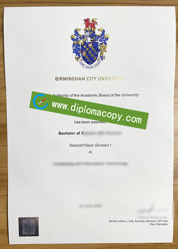 Birmingham City University diploma, BCU fake degree