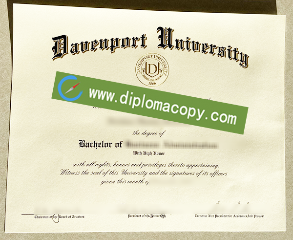 Davenport University diploma, Davenport University fake degree
