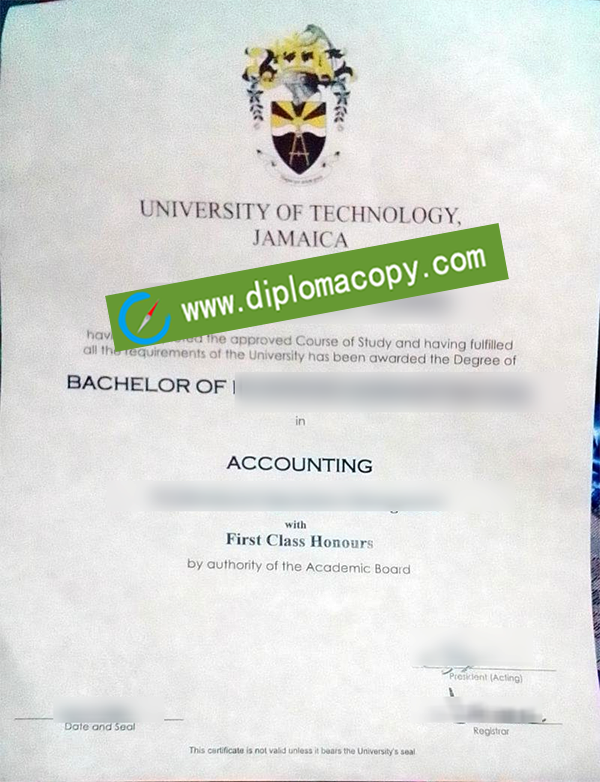 University of Technology Jamaica degree, University of Technology Jamaica fake diploma